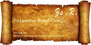 Zsigmond Romána névjegykártya